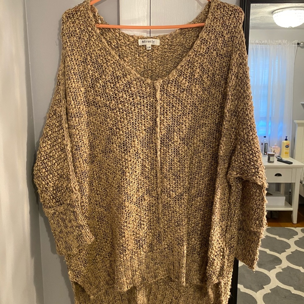 Bobbles and lace sweater